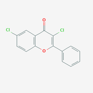 molecular formula C15H8Cl2O2 B536287 3,6-Dichloro-2-phenyl-4h-chromen-4-one CAS No. 13179-00-5