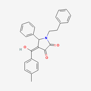molecular formula C26H23NO3 B5362882 3-hydroxy-4-[(4-methylphenyl)carbonyl]-5-phenyl-1-(2-phenylethyl)-1,5-dihydro-2H-pyrrol-2-one 