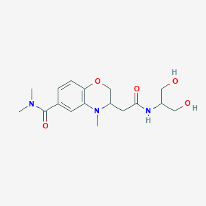 molecular formula C17H25N3O5 B5362899 3-(2-{[2-hydroxy-1-(hydroxymethyl)ethyl]amino}-2-oxoethyl)-N,N,4-trimethyl-3,4-dihydro-2H-1,4-benzoxazine-6-carboxamide 