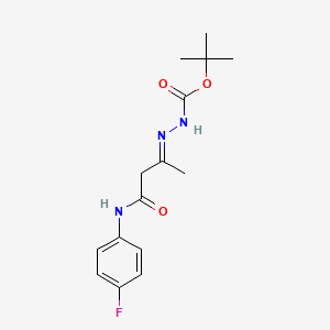 molecular formula C15H20FN3O3 B5362940 tert-butyl (2E)-2-{4-[(4-fluorophenyl)amino]-4-oxobutan-2-ylidene}hydrazinecarboxylate 