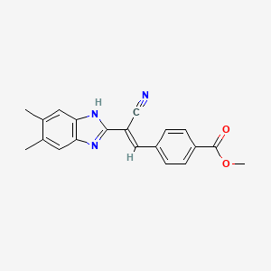 molecular formula C20H17N3O2 B5362964 methyl 4-[(E)-2-cyano-2-(5,6-dimethyl-1H-benzimidazol-2-yl)ethenyl]benzoate 