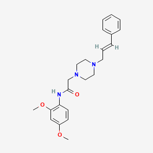 molecular formula C23H29N3O3 B5362972 N-(2,4-DIMETHOXYPHENYL)-2-{4-[(2E)-3-PHENYL-2-PROPEN-1-YL]-1-PIPERAZINYL}ACETAMIDE 