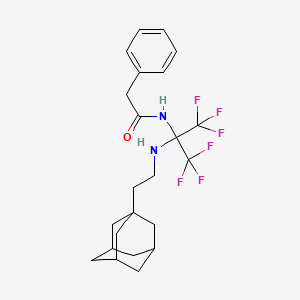 molecular formula C23H28F6N2O B5362998 N-(2-{[2-(ADAMANTAN-1-YL)ETHYL]AMINO}-1,1,1,3,3,3-HEXAFLUOROPROPAN-2-YL)-2-PHENYLACETAMIDE 