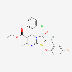 molecular formula C23H18BrClN2O4S B5363107 ethyl (2Z)-2-[(5-bromo-2-hydroxyphenyl)methylidene]-5-(2-chlorophenyl)-7-methyl-3-oxo-5H-[1,3]thiazolo[3,2-a]pyrimidine-6-carboxylate 