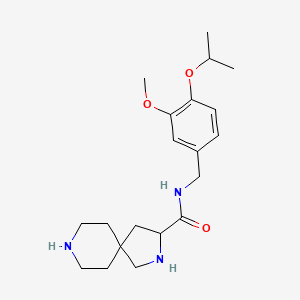 molecular formula C20H31N3O3 B5363209 N-(4-isopropoxy-3-methoxybenzyl)-2,8-diazaspiro[4.5]decane-3-carboxamide dihydrochloride 