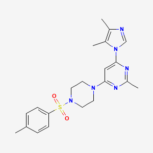 molecular formula C21H26N6O2S B5363301 4-(4,5-dimethyl-1H-imidazol-1-yl)-2-methyl-6-{4-[(4-methylphenyl)sulfonyl]-1-piperazinyl}pyrimidine 