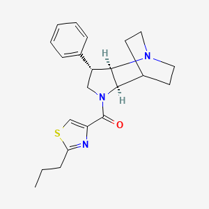 molecular formula C22H27N3OS B5363303 (2R*,3S*,6R*)-3-phenyl-5-[(2-propyl-1,3-thiazol-4-yl)carbonyl]-1,5-diazatricyclo[5.2.2.0~2,6~]undecane 