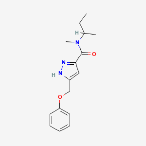 molecular formula C16H21N3O2 B5363433 N-(sec-butyl)-N-methyl-5-(phenoxymethyl)-1H-pyrazole-3-carboxamide 