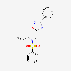 molecular formula C18H17N3O3S B5363489 N-allyl-N-[(3-phenyl-1,2,4-oxadiazol-5-yl)methyl]benzenesulfonamide 