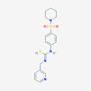 molecular formula C18H22N4O2S2 B536349 N-(4-piperidin-1-ylsulfonylphenyl)-N'-(pyridin-3-ylmethyl)carbamimidothioic acid 