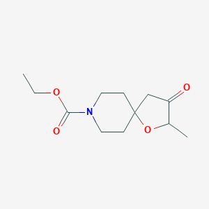 molecular formula C12H19NO4 B053635 Ethyl 2-methyl-3-oxo-1-oxa-8-azaspiro[4.5]decane-8-carboxylate CAS No. 123319-30-2
