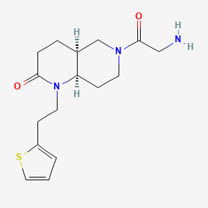 molecular formula C16H23N3O2S B5363528 rel-(4aS,8aR)-6-glycyl-1-[2-(2-thienyl)ethyl]octahydro-1,6-naphthyridin-2(1H)-one hydrochloride 