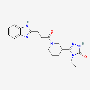 molecular formula C19H24N6O2 B5363552 5-{1-[3-(1H-benzimidazol-2-yl)propanoyl]piperidin-3-yl}-4-ethyl-2,4-dihydro-3H-1,2,4-triazol-3-one 
