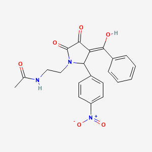 molecular formula C21H19N3O6 B5363613 N-{2-[3-benzoyl-4-hydroxy-2-(4-nitrophenyl)-5-oxo-2,5-dihydro-1H-pyrrol-1-yl]ethyl}acetamide 
