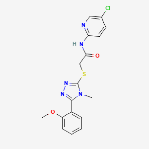 molecular formula C17H16ClN5O2S B5363692 N-(5-CHLORO-2-PYRIDINYL)-2-{[5-(2-METHOXYPHENYL)-4-METHYL-4H-1,2,4-TRIAZOL-3-YL]SULFANYL}ACETAMIDE 