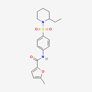 molecular formula C19H24N2O4S B5363714 N-{4-[(2-ethylpiperidin-1-yl)sulfonyl]phenyl}-5-methylfuran-2-carboxamide 