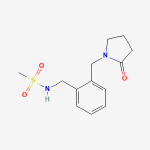 molecular formula C13H18N2O3S B5363782 N-{2-[(2-oxo-1-pyrrolidinyl)methyl]benzyl}methanesulfonamide 