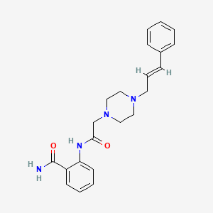 molecular formula C22H26N4O2 B5363783 2-[(2-{4-[(E)-3-PHENYL-2-PROPENYL]PIPERAZINO}ACETYL)AMINO]BENZAMIDE 