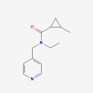 molecular formula C13H18N2O B5363816 N-ethyl-2-methyl-N-(pyridin-4-ylmethyl)cyclopropanecarboxamide 