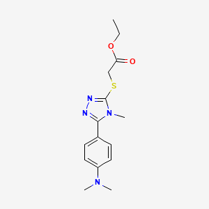 molecular formula C15H20N4O2S B5363838 ETHYL 2-({5-[4-(DIMETHYLAMINO)PHENYL]-4-METHYL-4H-1,2,4-TRIAZOL-3-YL}SULFANYL)ACETATE 