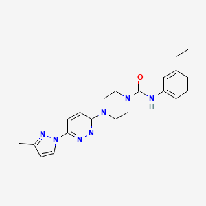 molecular formula C21H25N7O B5363915 N-(3-ethylphenyl)-4-[6-(3-methyl-1H-pyrazol-1-yl)-3-pyridazinyl]-1-piperazinecarboxamide 