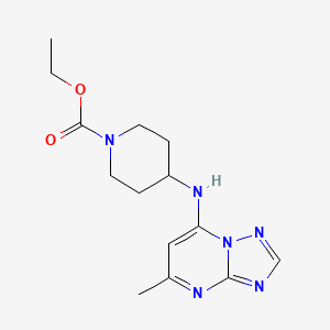 molecular formula C14H20N6O2 B5363998 Ethyl 4-[(5-methyl-[1,2,4]triazolo[1,5-a]pyrimidin-7-yl)amino]piperidine-1-carboxylate 