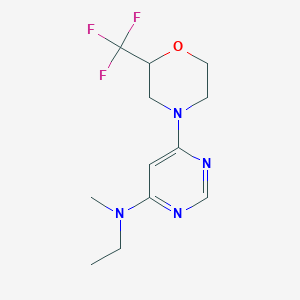 molecular formula C12H17F3N4O B5364071 N-ethyl-N-methyl-6-[2-(trifluoromethyl)morpholin-4-yl]pyrimidin-4-amine 