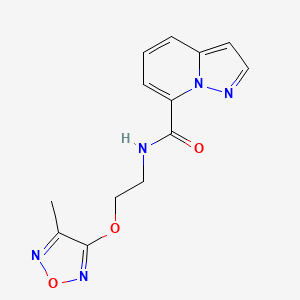 molecular formula C13H13N5O3 B5364135 N-{2-[(4-methyl-1,2,5-oxadiazol-3-yl)oxy]ethyl}pyrazolo[1,5-a]pyridine-7-carboxamide 