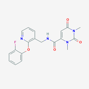 molecular formula C19H17FN4O4 B5364139 N-{[2-(2-fluorophenoxy)pyridin-3-yl]methyl}-1,3-dimethyl-2,6-dioxo-1,2,3,6-tetrahydropyrimidine-4-carboxamide 