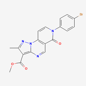 molecular formula C18H13BrN4O3 B5364201 methyl 7-(4-bromophenyl)-2-methyl-6-oxo-6,7-dihydropyrazolo[1,5-a]pyrido[3,4-e]pyrimidine-3-carboxylate 