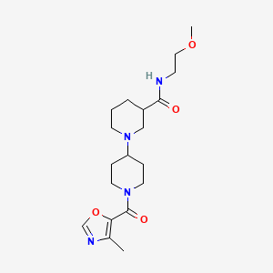 molecular formula C19H30N4O4 B5364207 N-(2-methoxyethyl)-1'-[(4-methyl-1,3-oxazol-5-yl)carbonyl]-1,4'-bipiperidine-3-carboxamide 