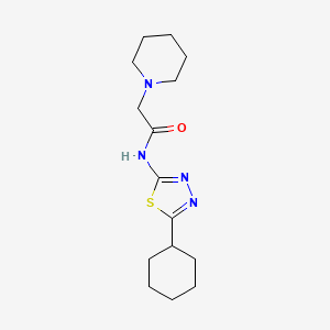 molecular formula C15H24N4OS B5364254 N-(5-cyclohexyl-1,3,4-thiadiazol-2-yl)-2-(piperidin-1-yl)acetamide 