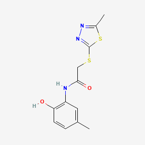 molecular formula C12H13N3O2S2 B5364394 N-(2-hydroxy-5-methylphenyl)-2-[(5-methyl-1,3,4-thiadiazol-2-yl)sulfanyl]acetamide 