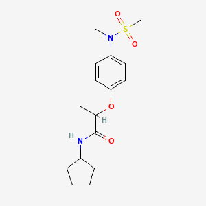 molecular formula C16H24N2O4S B5364422 N-cyclopentyl-2-{4-[methyl(methylsulfonyl)amino]phenoxy}propanamide 