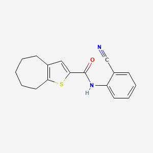 molecular formula C17H16N2OS B5364430 N-(2-CYANOPHENYL)-4H5H6H7H8H-CYCLOHEPTA[B]THIOPHENE-2-CARBOXAMIDE 