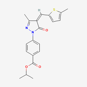 molecular formula C20H20N2O3S B5364528 propan-2-yl 4-[(4Z)-3-methyl-4-[(5-methylthiophen-2-yl)methylidene]-5-oxopyrazol-1-yl]benzoate 