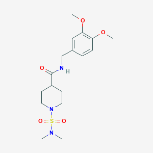 molecular formula C17H27N3O5S B5364534 N-(3,4-dimethoxybenzyl)-1-[(dimethylamino)sulfonyl]-4-piperidinecarboxamide 