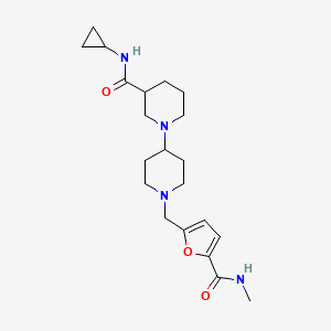 molecular formula C21H32N4O3 B5364574 N-cyclopropyl-1'-({5-[(methylamino)carbonyl]-2-furyl}methyl)-1,4'-bipiperidine-3-carboxamide 