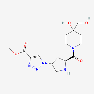 molecular formula C15H23N5O5 B5364625 methyl 1-((3R,5S)-5-{[4-hydroxy-4-(hydroxymethyl)-1-piperidinyl]carbonyl}-3-pyrrolidinyl)-1H-1,2,3-triazole-4-carboxylate hydrochloride 