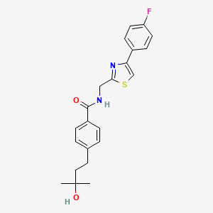 molecular formula C22H23FN2O2S B5364666 N-{[4-(4-fluorophenyl)-1,3-thiazol-2-yl]methyl}-4-(3-hydroxy-3-methylbutyl)benzamide 