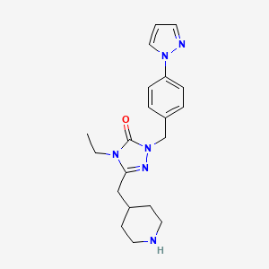 molecular formula C20H26N6O B5364757 4-ethyl-5-(4-piperidinylmethyl)-2-[4-(1H-pyrazol-1-yl)benzyl]-2,4-dihydro-3H-1,2,4-triazol-3-one dihydrochloride 