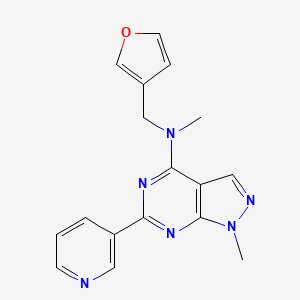 molecular formula C17H16N6O B5364788 N-(3-furylmethyl)-N,1-dimethyl-6-(3-pyridinyl)-1H-pyrazolo[3,4-d]pyrimidin-4-amine 