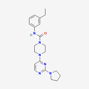 molecular formula C21H28N6O B5364802 N-(3-ethylphenyl)-4-[2-(1-pyrrolidinyl)-4-pyrimidinyl]-1-piperazinecarboxamide 