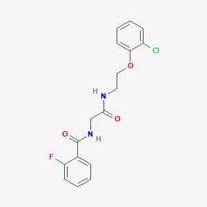 molecular formula C17H16ClFN2O3 B5364899 N-(2-{[2-(2-chlorophenoxy)ethyl]amino}-2-oxoethyl)-2-fluorobenzamide 