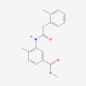 molecular formula C18H19NO3 B5364917 METHYL 4-METHYL-3-{[2-(2-METHYLPHENYL)ACETYL]AMINO}BENZOATE 