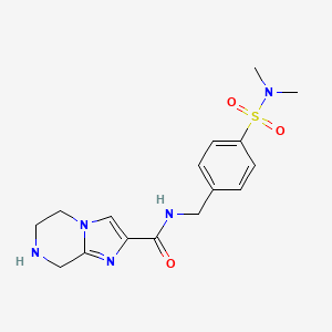 molecular formula C16H21N5O3S B5364943 N-{4-[(dimethylamino)sulfonyl]benzyl}-5,6,7,8-tetrahydroimidazo[1,2-a]pyrazine-2-carboxamide 