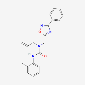 molecular formula C20H20N4O2 B5364955 N-allyl-N'-(2-methylphenyl)-N-[(3-phenyl-1,2,4-oxadiazol-5-yl)methyl]urea 