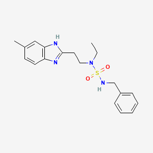 molecular formula C19H24N4O2S B5364962 N'-benzyl-N-ethyl-N-[2-(5-methyl-1H-benzimidazol-2-yl)ethyl]sulfamide 