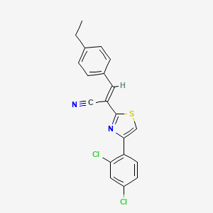 molecular formula C20H14Cl2N2S B5365045 (E)-2-[4-(2,4-dichlorophenyl)-1,3-thiazol-2-yl]-3-(4-ethylphenyl)prop-2-enenitrile 