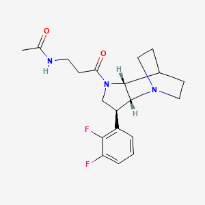 molecular formula C20H25F2N3O2 B5365075 N-{3-[(2R*,3S*,6R*)-3-(2,3-difluorophenyl)-1,5-diazatricyclo[5.2.2.0~2,6~]undec-5-yl]-3-oxopropyl}acetamide 